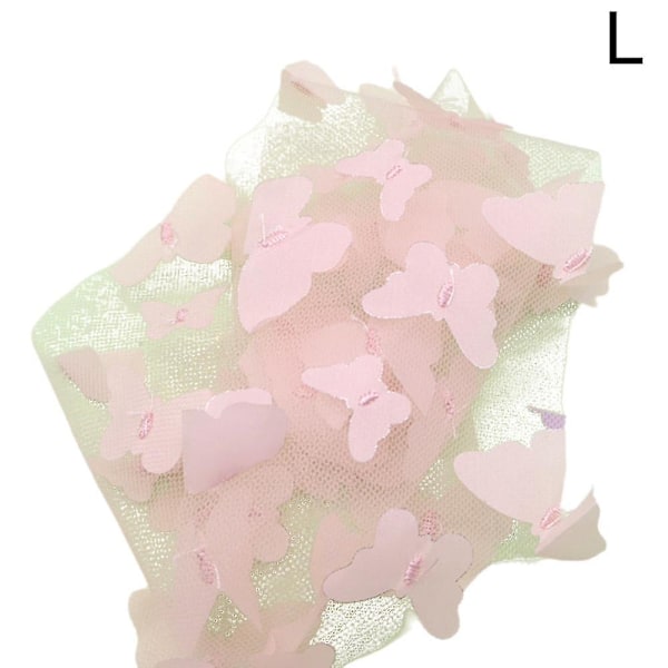 3D Fjärils Spets Tyg Gradient Rosa Blå Tulle Tyg Regnbåge Mesh Tyg Apricot