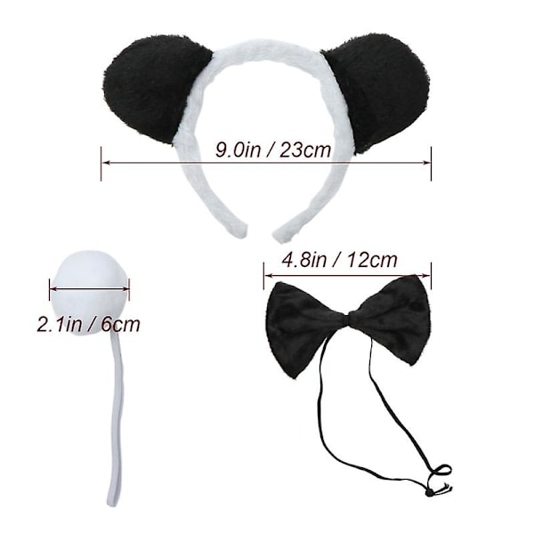 3 stk. Sjove Panda Haler