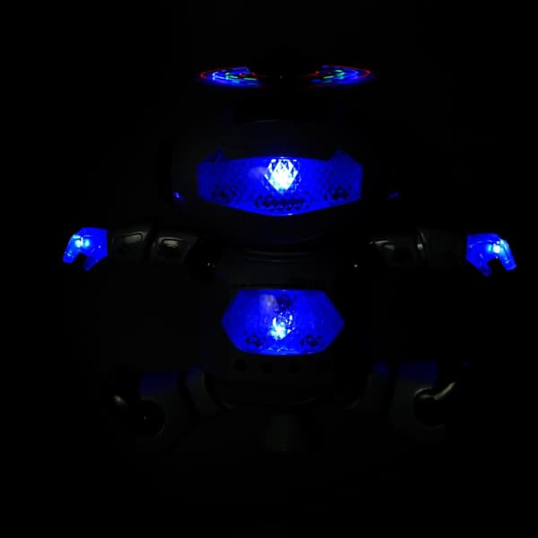 Lekande dansande robotleksaker för barn - 360° kroppsspinnande robotleksak med blinkande LED-lampor och musik - Smart interaktiv elektronisk