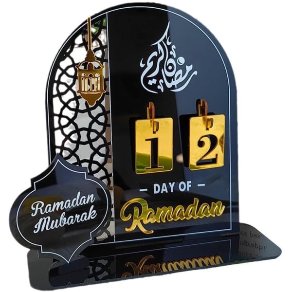 Ramadan Advent Calendar Acrylic 30 Days Ramadan Countdown Calendar DIY Eid Mubarak Decorations Ramadan Party Islam Muslim Accessories-C