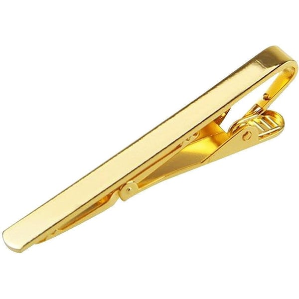Slips för män i metall, enkel slipsklämma (guld)