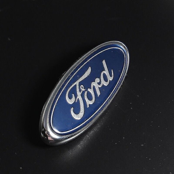 Ford-märke Oval Blå/Krom 145x 60mm Fram/Bak Emblem Focus Mondeo Transit