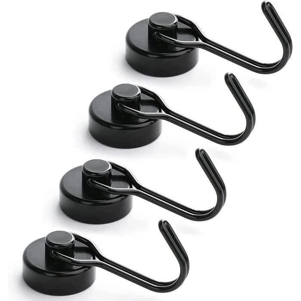 Magnetiske kroker - Sett med 4 - 15 kg - Neodym - Svingbar - Moderne design