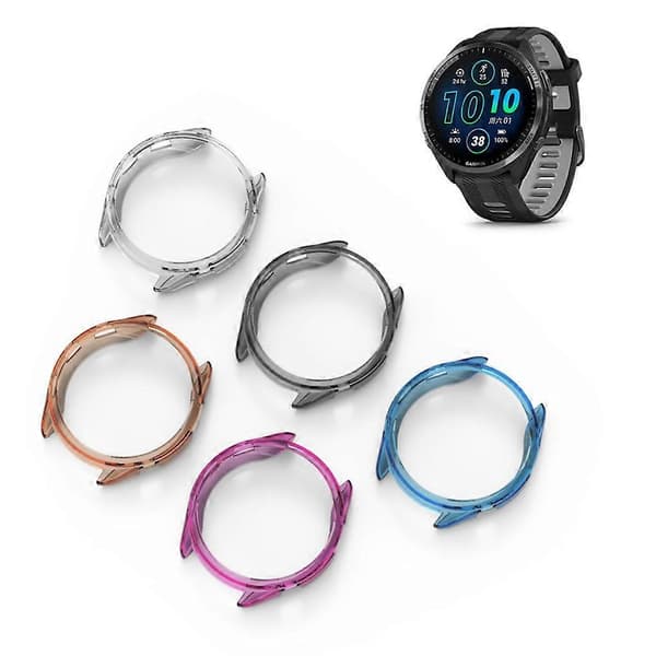 Støtsikkert Bumper-deksel til Garmin-Forerunner 965 Skjermbeskytter Transparent orange