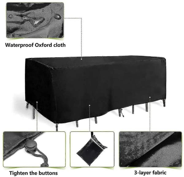 Överdrag för trädgårdsmöbler Överdrag för trädgårdsmöbler Black 100x100x85