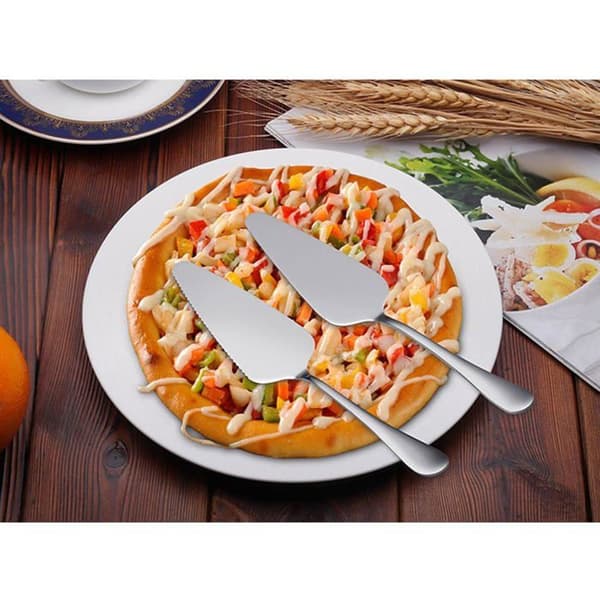 Multifunktionel serveringsspatel i rustfrit stål - Kage-, tærte- og pizzaserver i 1 - Perfekt til køkken og arrangementer
