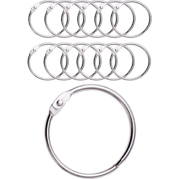 12 duschdraperiringar med metallkrokar – 50 mm öppningsbara cirkulära ringar för gardiner, badrum, hem, klassrum
