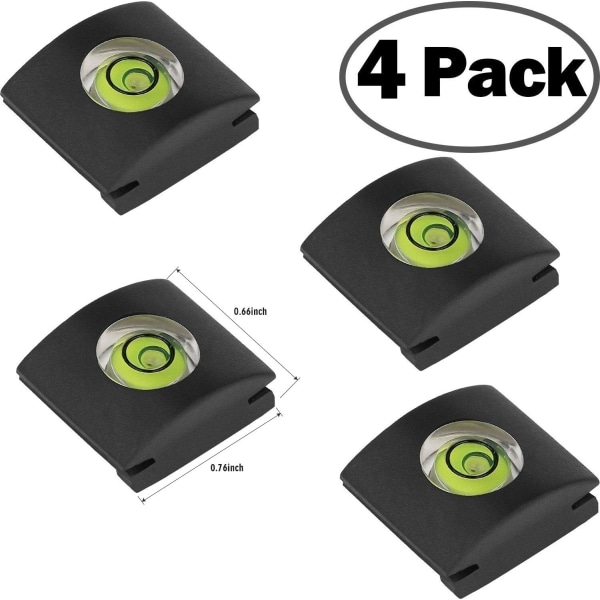 Spirit Level Kamera Hotshoe Level Hotshoe Cover Hotshoe Mount Beskyttere Kamera Boble Kompatibel med DSLR Kamera Canon Sony og Mere 4Pack