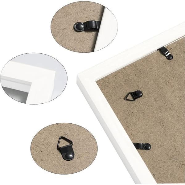 EUGAD 3D Fotoram i MDF och Glas 40x40cm Vit