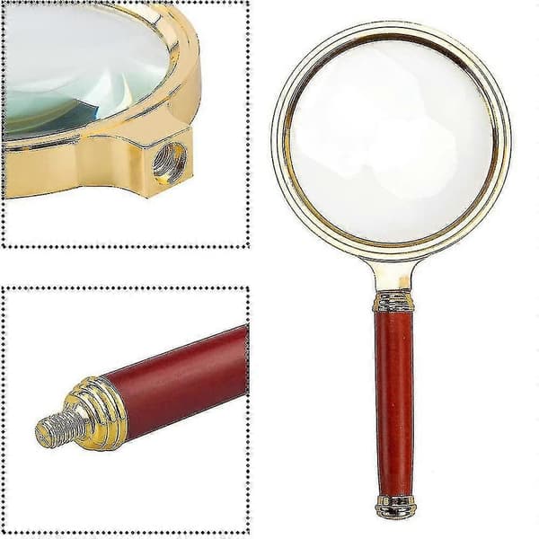 10x håndholdt lup, 80 mm diameter læseforstørrelsesglas, metal