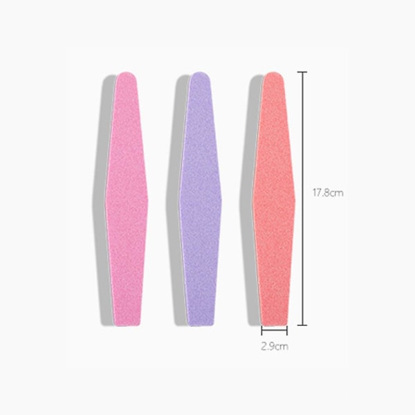 10 stk Neglefilesvamp Dobbeltsidet polerbræt Diamant Vandtæt neglebuffere Manicureværktøj (pink)