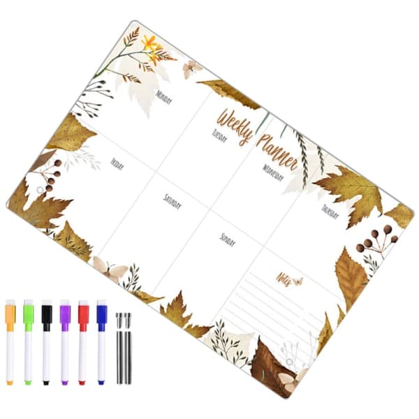 1 Sett Whiteboard for Pult, Whiteboard, Memotavle med Penn for Notater Hjemme