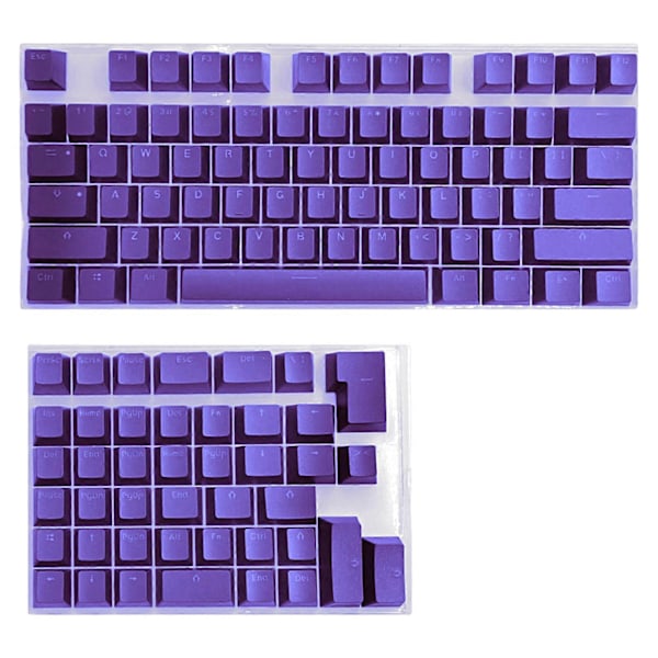 117 stk Mini Tastaturhetter i Slitsterkt PBT-materiale, Dekorative Renfargede Tastaturhetter for Datatilbehør Purple