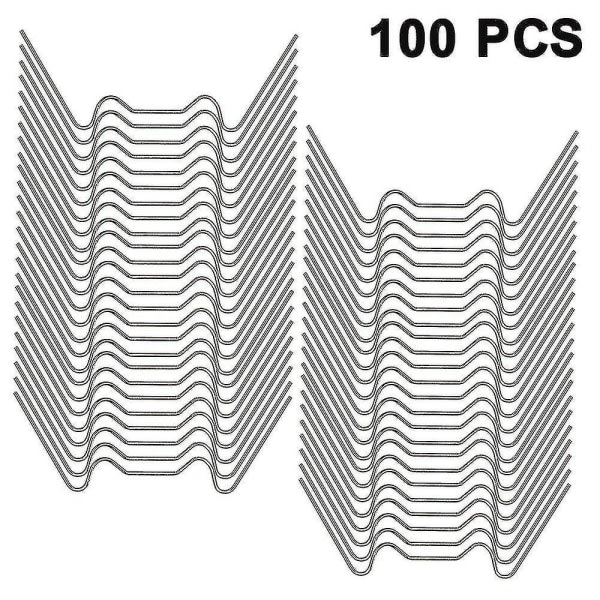 100 rustfrie stålklemmer til glas, W-type drivhusklemmer, til drivhuse null ingen