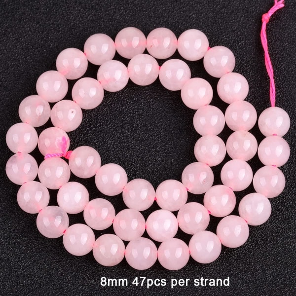 6mm Rose Quartz Runde Edelsten Halvdyrebare Løs Perler til Smykkefremstilling 15''