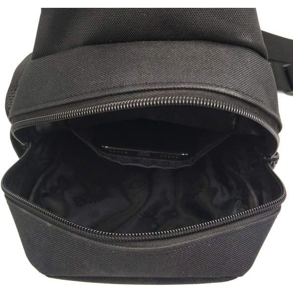 Canvas Sling Bag Ryggsekk Skulder Brystpakke for Menn Kvinner Reise Utendørs Forretning Bærbar Sykling Jakt Vandring Camping Ryggsekk Dagstursekk #31black(nylon)