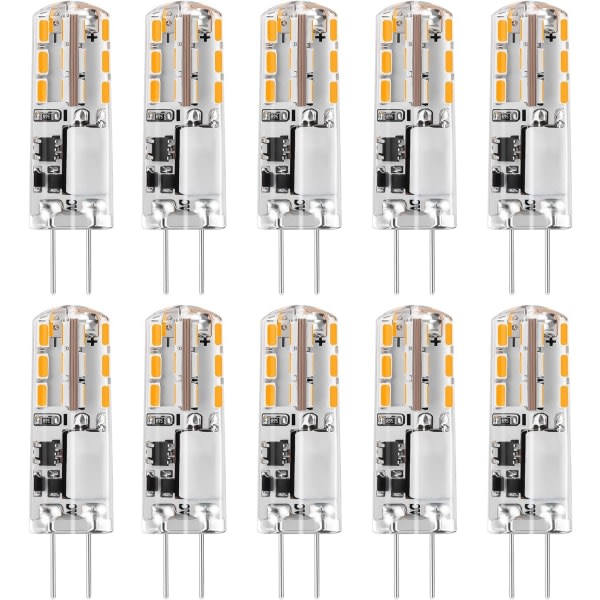 G4 LED-lamper 12V Varm hvit 3000K 120LM, 2W Ikke dimbar 10 Pakke