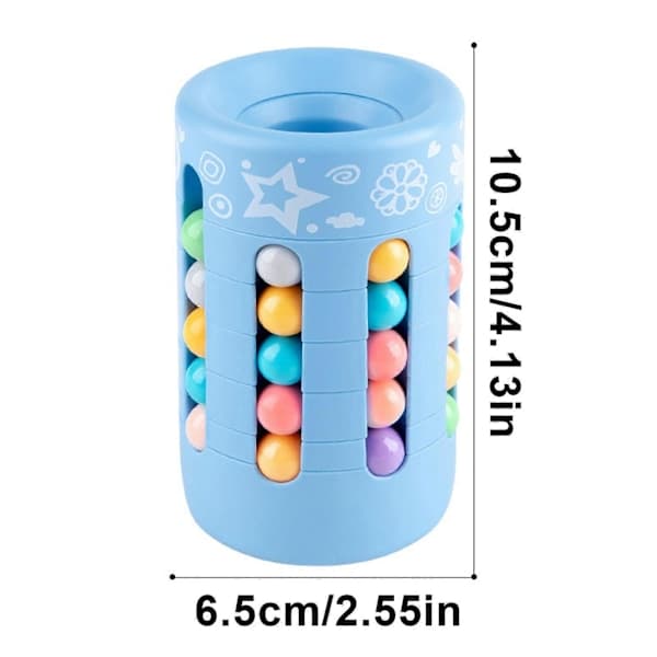3D Stressavlastande Magic Beans Pennhållare Pusselkub med Roterande Rörelse[HK] blå blue