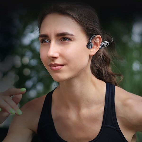 Bone Conduction Hovedtelefoner Trådløse Hovedtelefoner SORT Sort Black