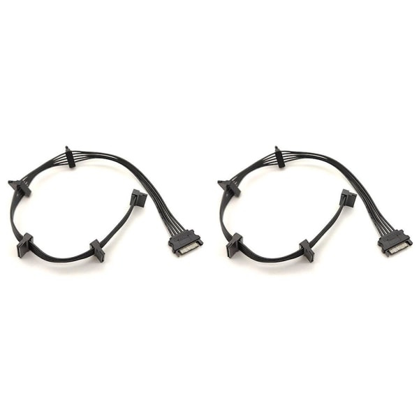 2x 15pin Sata Strømforsyning Splitter Kabel Harddisk 1 han til 5 hun forlænger strømledning til di