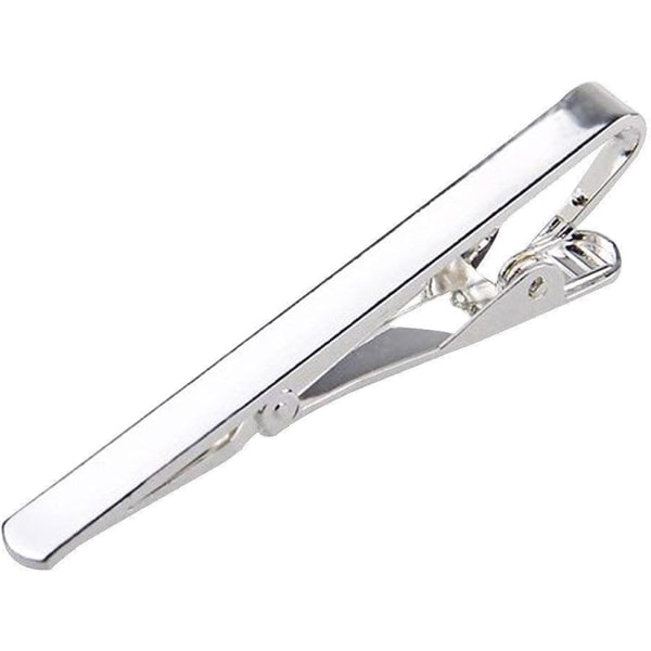 Fashion Men's Metal Simple Necktie Tie Bar Clasp Clip Clamp Pin(Silver)