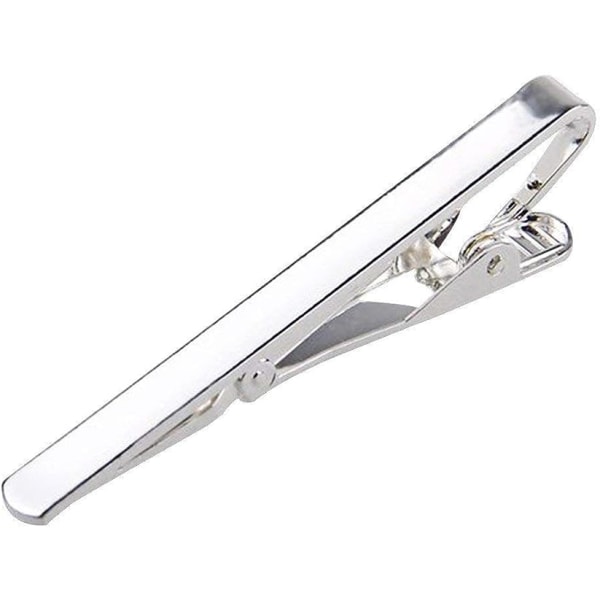 Mode til mænds metal enkel slips bindestang lås Clip klemme pin (sølv)