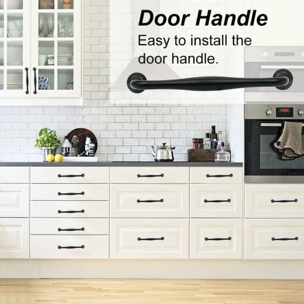 12-pack 96mm svarta skåpdörrhandtag kökshandtag garderobsknoppar handtag möbelhandtag knoppar dörrhandtag aluminiumlegering med skruvar