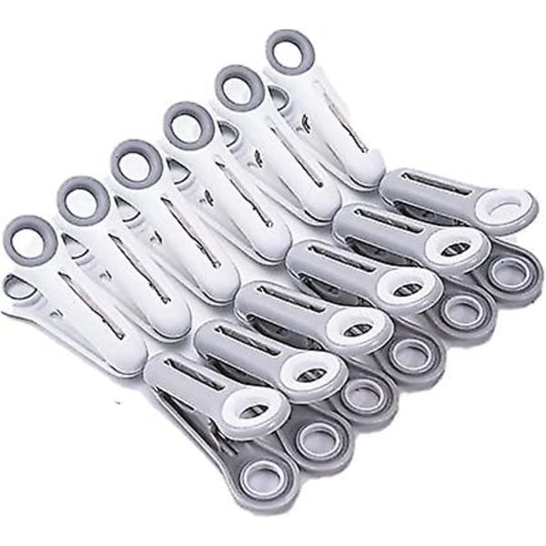 12 Pack Heavy Duty Plastic Clothespins, Laundry Clothespins Clamp Sticks With, Clothesline Pegs Small Clothespins For Clothes Towels Crafts