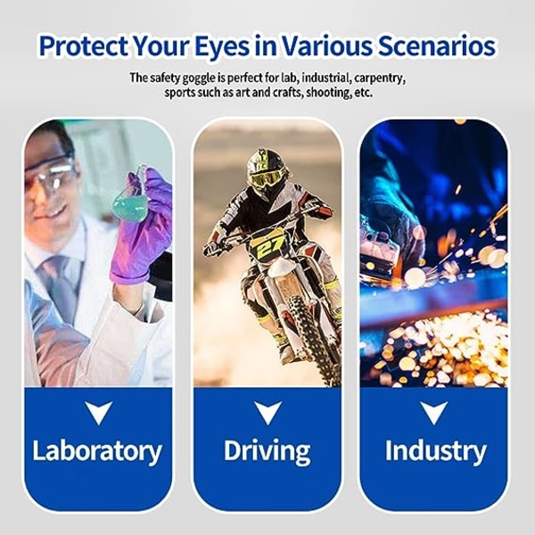 Säkerhetsglasögon Skyddsglasögon Anti-Scratch Googles för Män Kvinnor Klar för DIY, Lab, Svetsning, Slipning, Cykling, Laboratorium