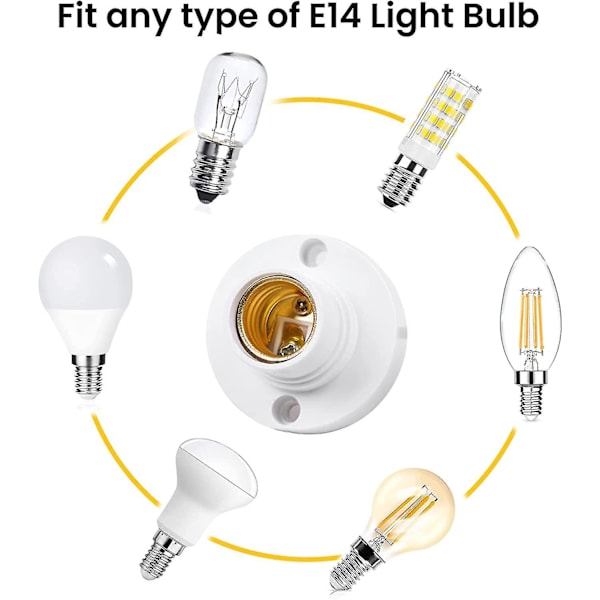 5pk E14 Lampehaller, e14 Edison Skrue Pæreholder, Plast Taklampe Sokkel Crday Gave