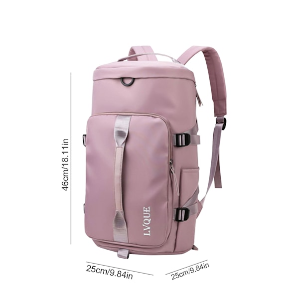 Gym Bag for Kvinner Sports Duffel Bag Reise Ryggsekk Weekend Overnight Bag med Sko-rom Cherry blossom powder