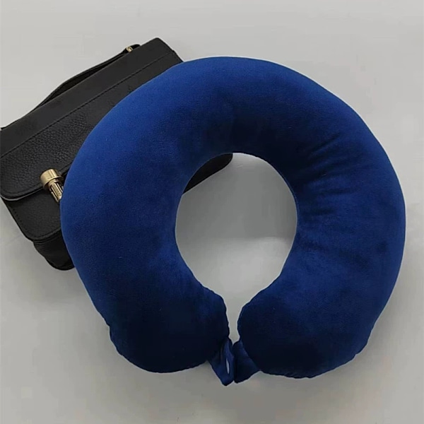 Resekudde Memory Foam Nackkudde för Resor Stödkudde Lyxig Kompakt Lättvikt Snabbpack för Camping Sovande Vilokudde Red