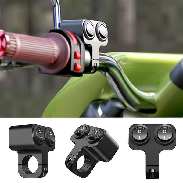 Universal 12v Motorcykel Styrstang Dobbelt Kontrol Switch Til Forlygte Indikator Double Switch 3 Wire