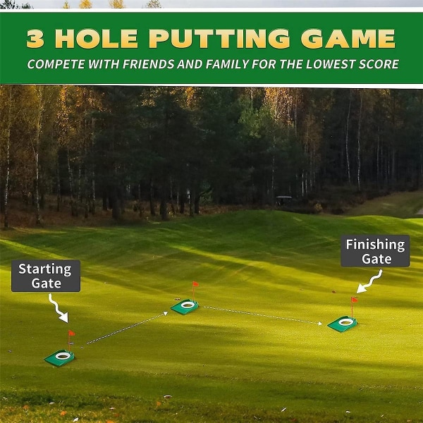 3 stk Golf Putting Cup Golfhul Træningshjælpemidler Golftilbehør Golftræningsputtere Med Plastflag Grøn + Rød
