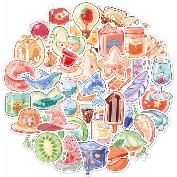 40 stk. Cartoon Kawaii Drikke Stickers Æstetiske Trendy Smag Drikke Stickers Bærbar Computer Vandflasker Telefon Voksne