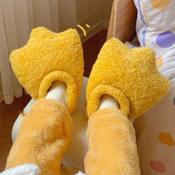 Plushtofflor med rosett i form av en söt and med simfötter - Varma och mysiga 36 to 37