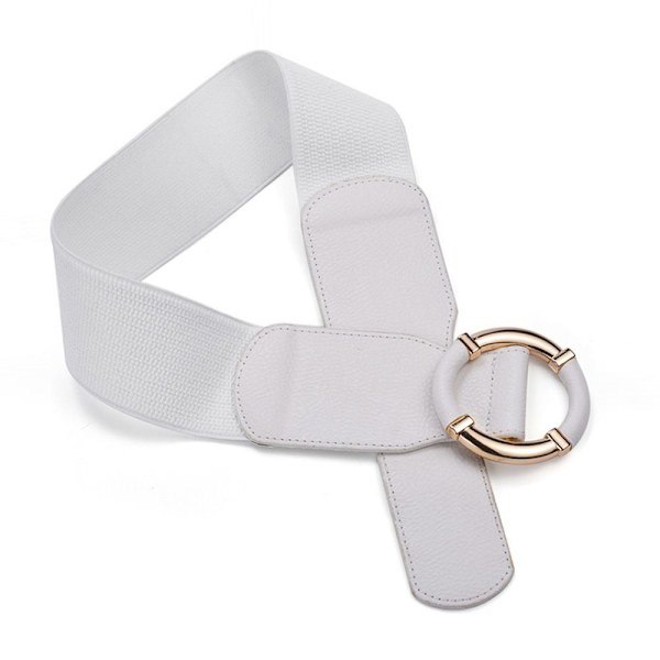 Elastisk midjebelte for kvinner med stretch og gullspenne, BRUN brun brown
