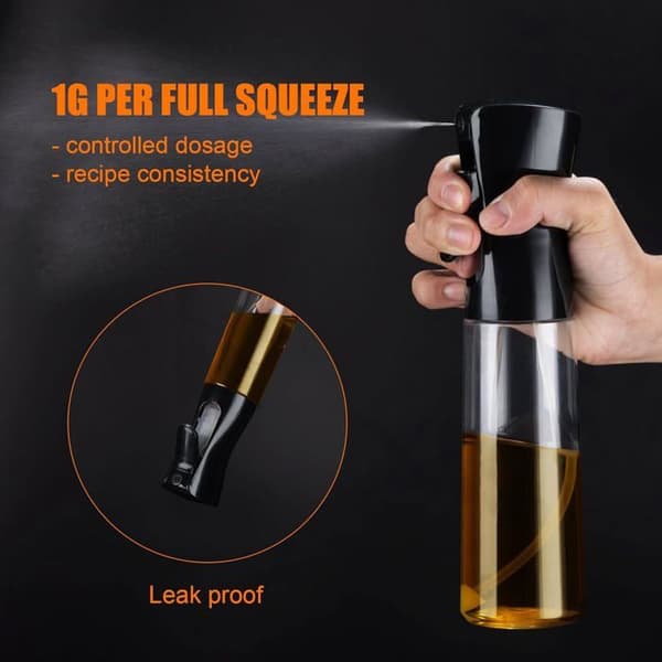 Matoljespray 220 ml, matoljesprøyte til airfryer, tilbehør til airfryer, svart
