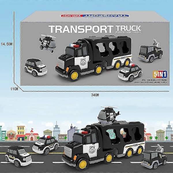 5-in-1 Kuorma-auton Kitkapeliauto, Kuorma-autolelut Rakennuskuorma-autolelut Kuorma-autolelut Taaperoille, Lapsille Black