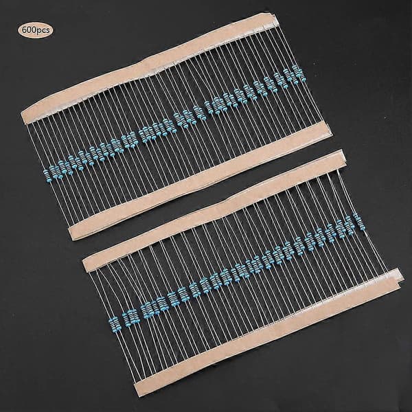 1/4W 1% Motstander Sortimentssett 600 stk 1K 2K 3K 10K Ohm Motstand