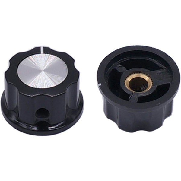 10 st Potentiometerknapp Svart 6,4 mm A03 Kontrollknapp Bländare Justerbar för 3590s Potentiometer, Elektronisk Utrustning Volymjustering