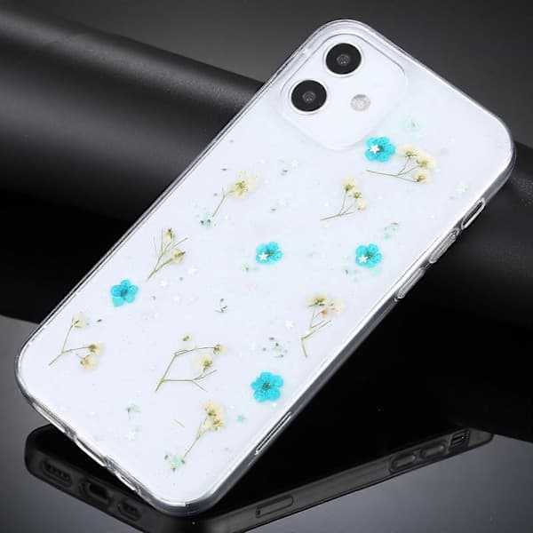Gypsophila Blommönster TPU Skyddsfodral för iPhone 12 mini