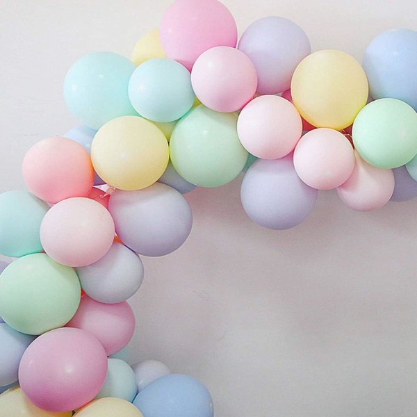 200 st 10 tum Macaron Pastellfärgade Latexballonger för Födelsedagsfest Dekoration Baby Shower Tillbehör Bröllopsceremoni Ballongbåge Ballongtorn