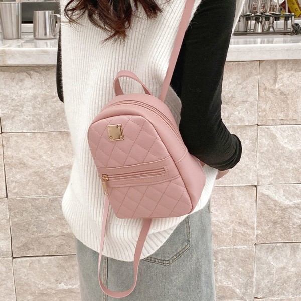 PU Läder Axel Mini Liten Ryggsäck Multifunktion white