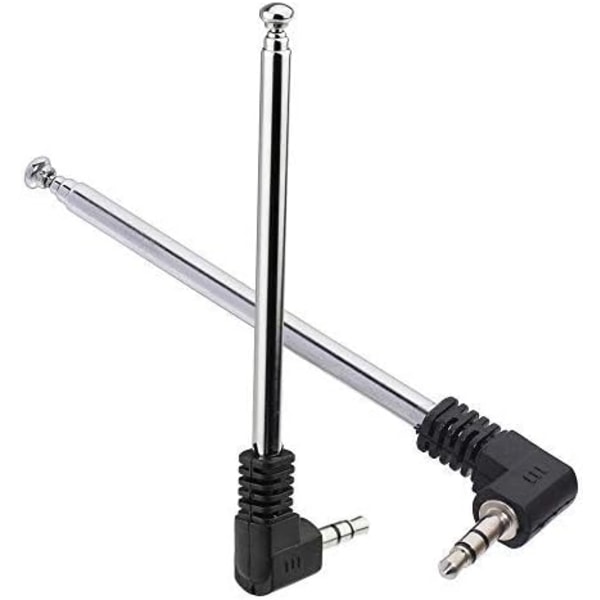 Telescopic FM Antenna (2-Pack) with 3.5mm Connector Compatible with Mobile Cell Phone FM Radio Music System Indoor Radio Bluetooth Stereo Receiver