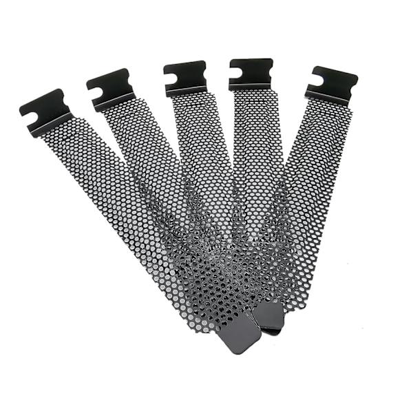 10 kpl PCI-korttipaikan kansi 120mmx20mm Kova teräs pölysuodatin peitelevy ruuveilla - Musta