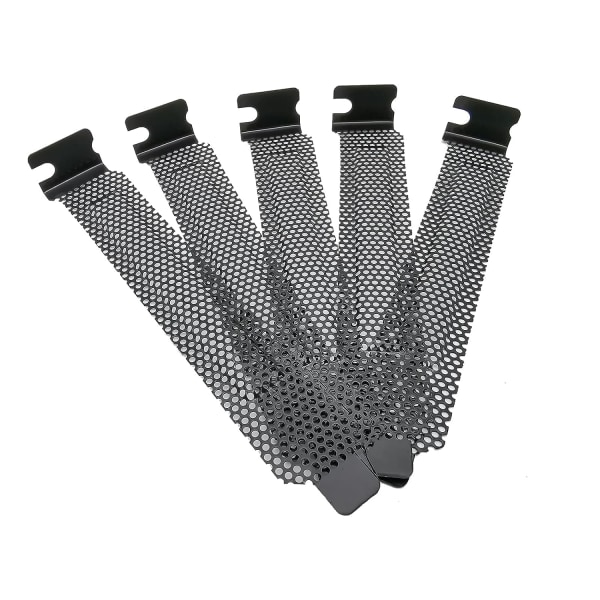 10Pack PCI-spordeksel 120mmx20mm Støvfilter av hardt stål Blankeringsplate med skruer-svart