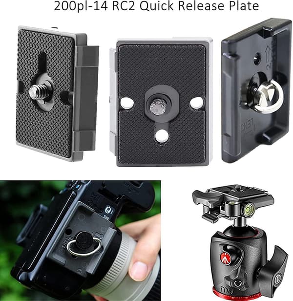 2 stk. Quick Release Plade Stativ Kamera Til Manfrotto Monteringsplade 200pl-14 Rc2 Kameraer Stativhoved