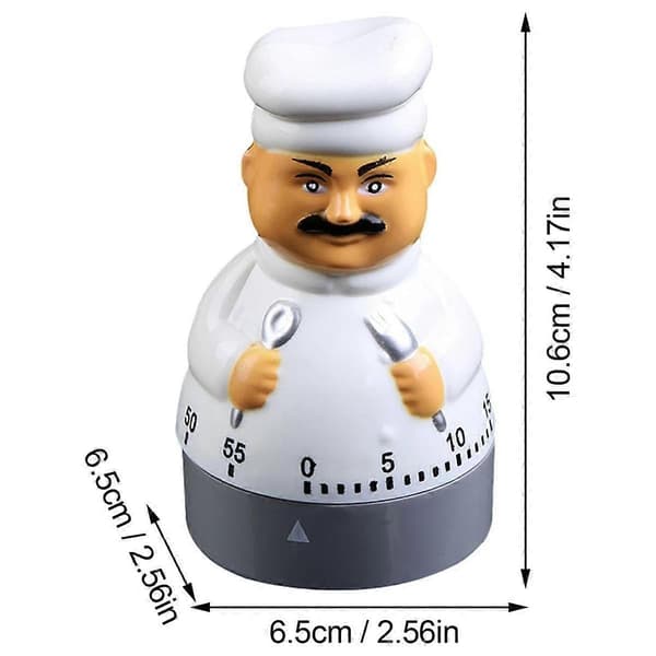 Egg Timer Korttidsvekkerklokke, 60 minutter Kjøkkentimer Matlaging Baking Mekanisk Nedtellingstid