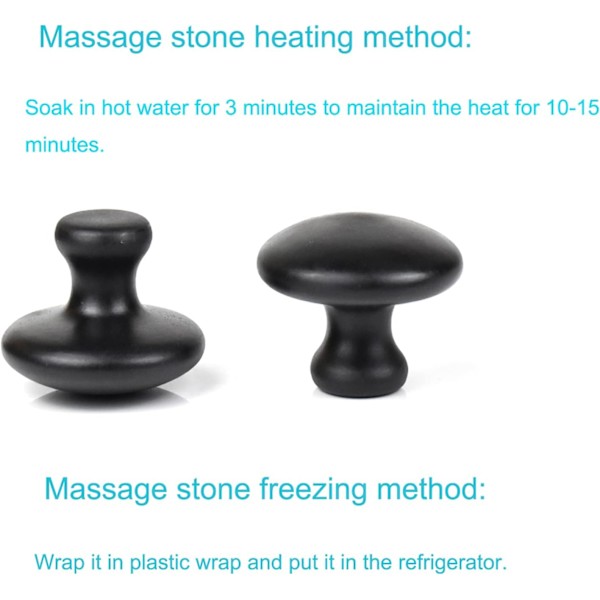 2 st Svampformade Massagestenar Värmare Naturlig Lava Basalt Varma Stenar Guasha Verktyg för Ansikte Kropp för Spa, Massage Terapi Svart